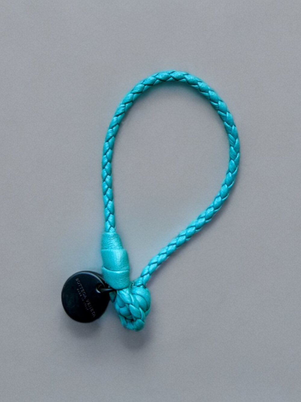 Bottega Veneta Blue Leather Braided Intrecciato Knot Bracelet S/XS